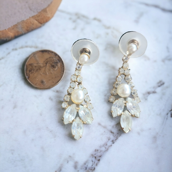 Retro rhinestone  earrings - Picture 4 of 7